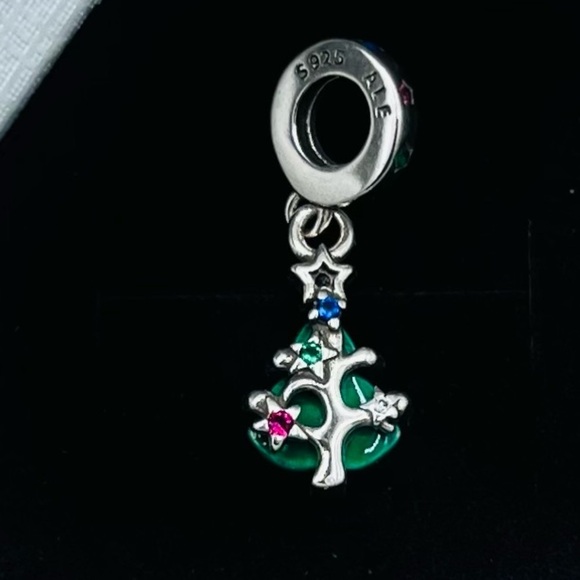 Sterling Silver S925 Sparkling Christmas Tree Dangle Charm - NWOT - Picture 4 of 7